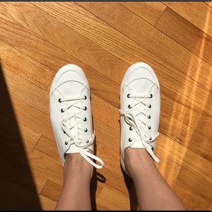 White canvas sneakers
